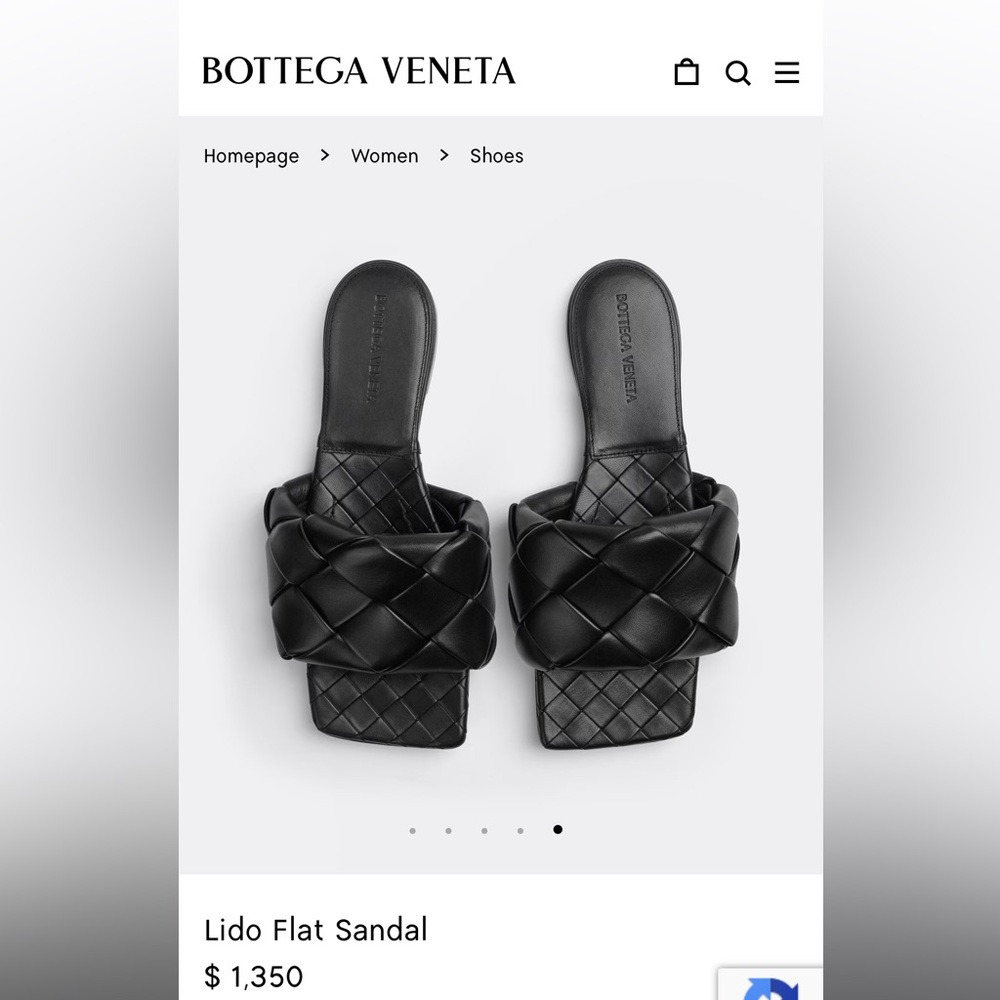 Bottega Veneta Black Lido Flat Sandals